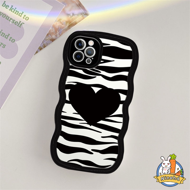 Xiaomi Redmi 12C A1 10C 10A 10 9 9A 9C 9T Note 12 11 11s 10 10s 9 9s 8 Pro Mi 11 Lite Mi 11T Pro 10T Pro Poco F3 X3 Pro Wavy Edge Hitam Putih Motif Zebra Shockproof Casing Hp