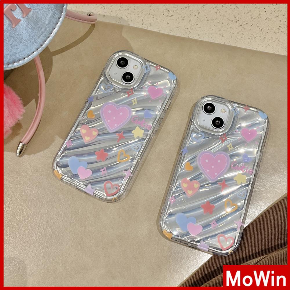 Untuk iPhone 14pro Max iPhone Case Laser Reflektif Bening Casing Ponsel TPU Soft Case Airbag Shockproof Romantis Full Layar Hati Kompatibel Dengan iPhone 13 Pro Max12 Pro Max11 xr xs