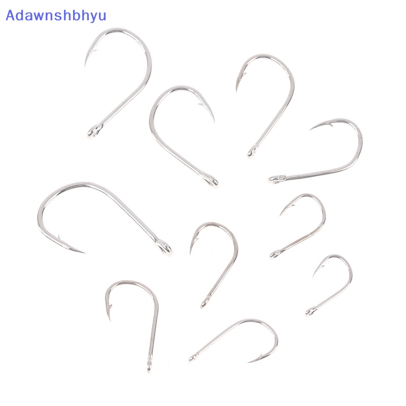 Adhyu 100pcs /box Kail Pancing Baja Karbon Lingkaran Tunggal Fishhook Memancing Aksesoris ID