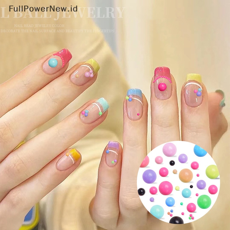 Power 6kisi Manik-Manik Kuku Manikur Campuran 3D Ch Perhiasan Bola Nail Art Dekorasi ID