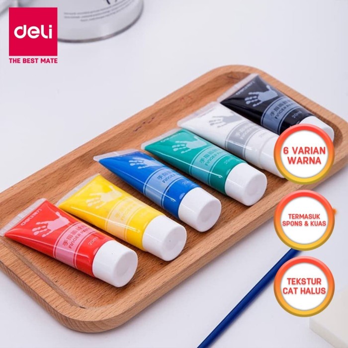 

Deli cat jari tangan isi 6warna 20ml/warna dengan kuas+ 2 spons 73871