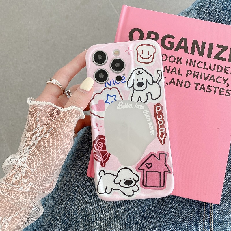 IPHONE Untuk Iphone14 13 12 11 Pro Max X XR XS Max7 8 Plus Kartun Lucu Anjing Kecil Transparan Pelindung Soft case