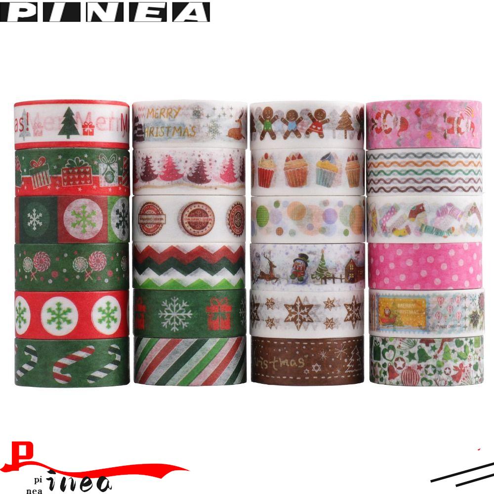 Nanas 24 Pcs/set Washi Tape Kualitas Tinggi Merry Christmas Gadis Hati Kecil Segar Kreatif Alat Tulis INS DIY Bahan