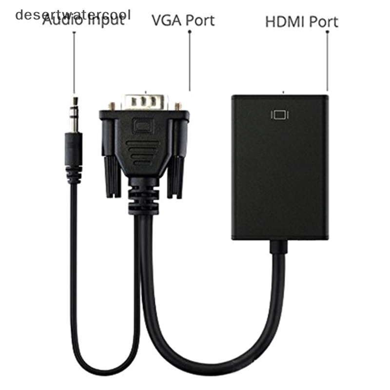 Deid Full HD 1080P VGA to HDMI-compatible Converter Adapter Kabel Dengan Output Audio VGA HD Adapter Untuk PC laptop Ke HDTV Proyektor Martijn