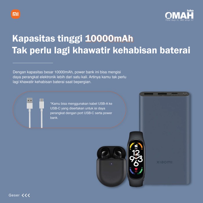 Xiaomi 22.5W Power Bank 10000 mAh Support Output USB-A dan USB-C Powerbank Original Garansi Resmi Aman di Pesawat Cocok Untuk Iphone Samsung Xiaomi