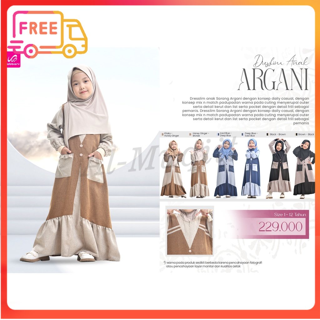 DISKON RABBANI ORI - Rabbani Dresslim Anak Argani | gamis anak rabbani | gamis anak | sarimbit kelua