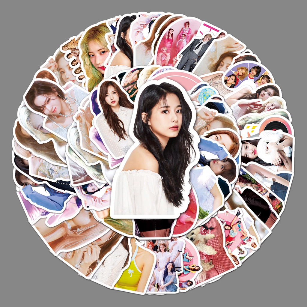 50pcs/set IU TWICE MAMAMOO Beludru Merah Stiker Foto Laptop Ponsel Bagasi Redvelvet DIY Dekorasi Paster