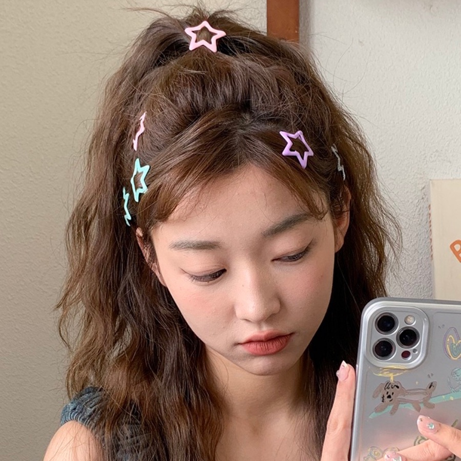 10pcs/set Korea Alloy Pentagram Jepit Rambut Lucu Manis Gadis Hair Clip Side Clip Aksesoris Rambut