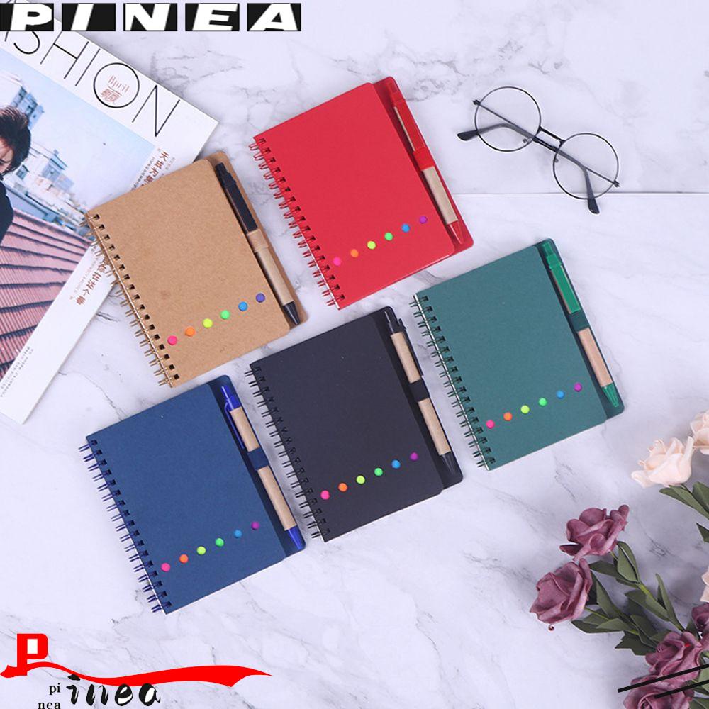 Nanas Lined Spiral Notebook Penanda Halaman Siswa Kraft Paper Cover Tab Indeks Berwarna