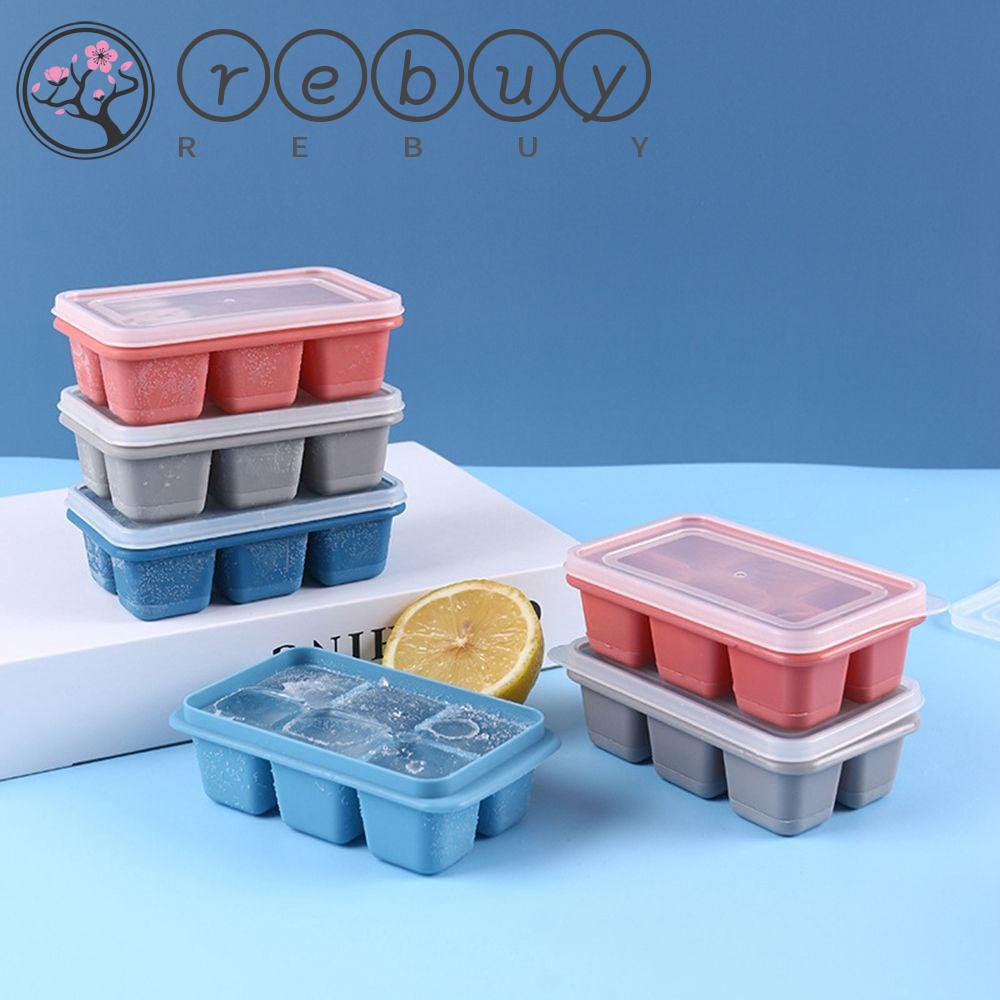 Rebuy Ice Cube Tray Easy-Release Outdoor Square Freezer Party Untuk Whiskey Cocktail Summer Alat Bar Minuman