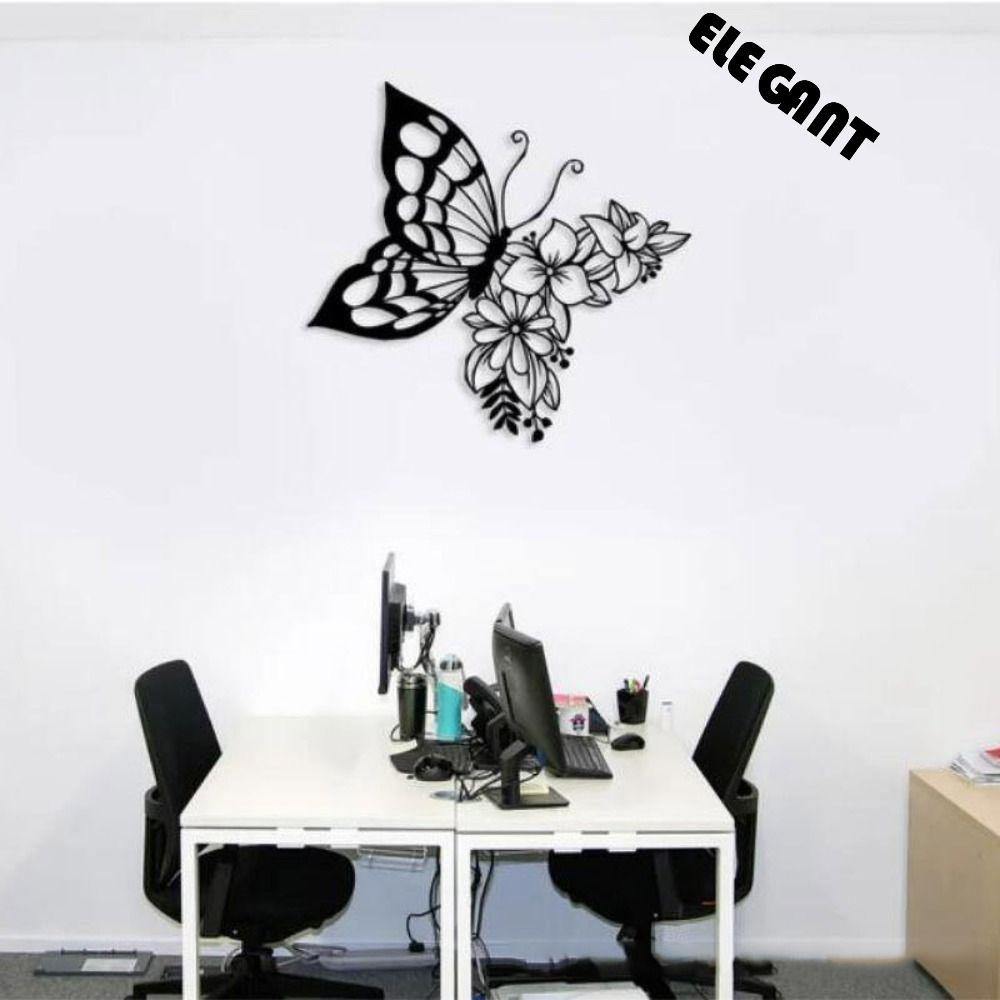 [Elegan] Ornamen Kupu-Kupu Elegan Pagar Serbaguna Gantung Besi Art Hollow Butterfly Dinding Untuk Kamar Tidur Kerajinan Logam