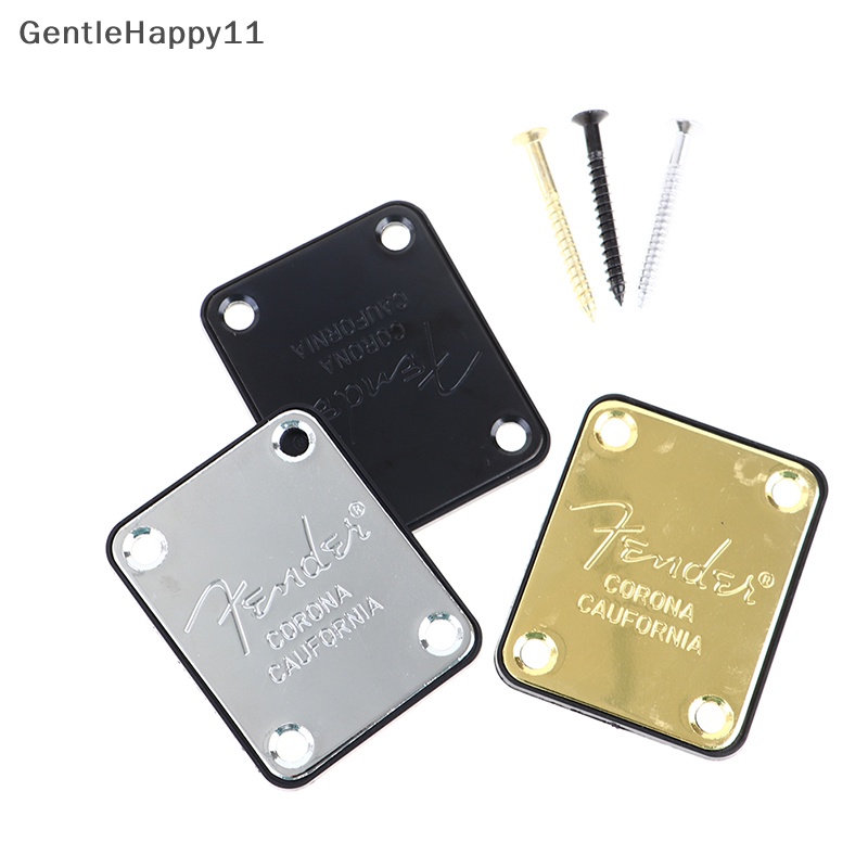 Gentlehappy Chrome Electric Guitar Neck Plate Plat Fix Papan Sambungan Leher Gitar Listrik id