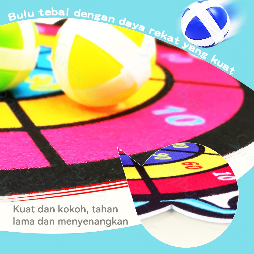 SweetyBayi Mainan lempar papan dart board ball target lempar bola dart Papan panah anak