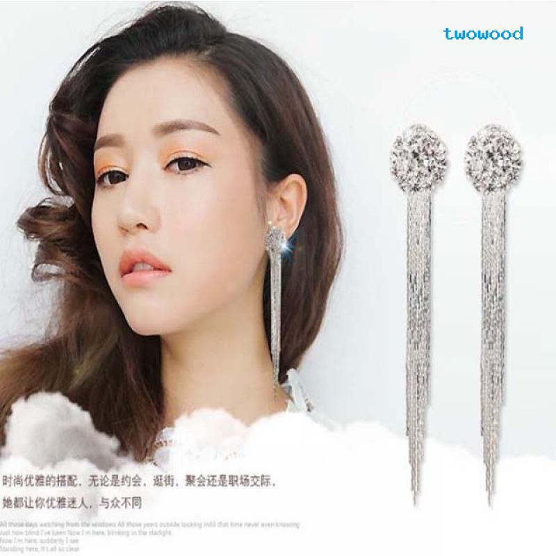 Twowood Kristal Cakar Rantai Berlian Anting Wanita