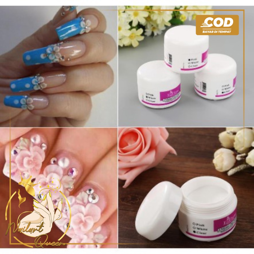 Acrylic Crystal Powder Nail Tips Alat DIY Bubuk Akrilik