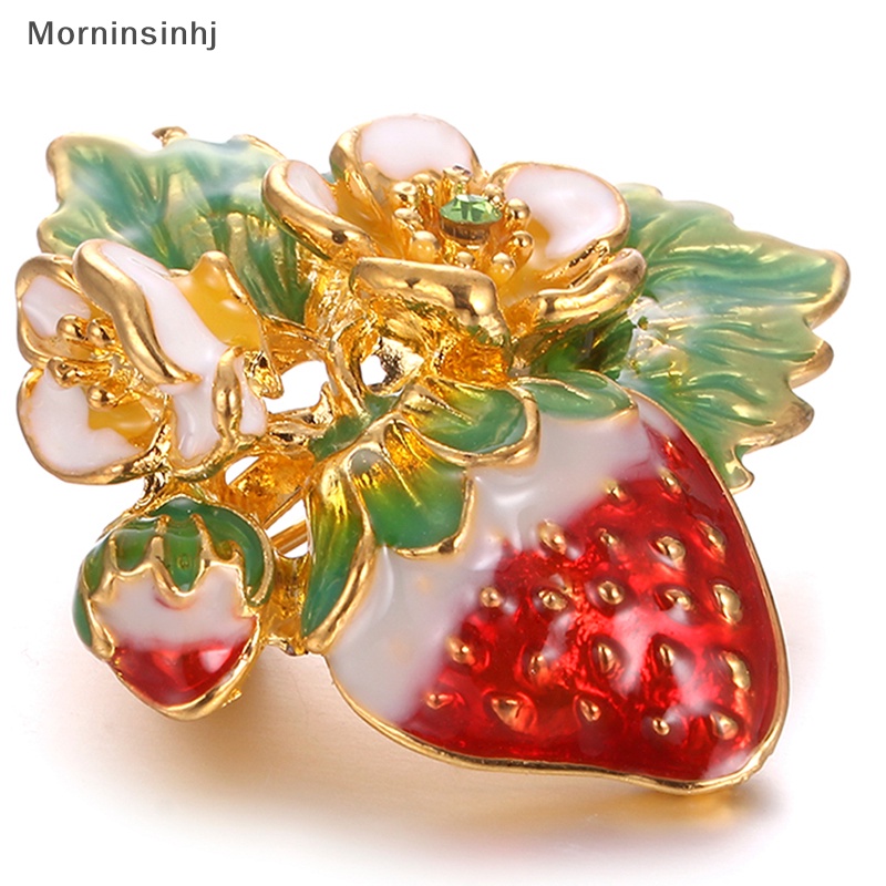 Mornin Enamel Strawberry Bros Pin Baju Kerah Buket Buah Bros Perhiasan Hadiah id