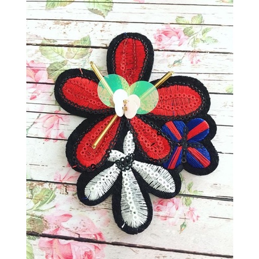 Bordir Patch bunga payet/ bordir bunga payet / aplikasi bajubisa pesan satuan