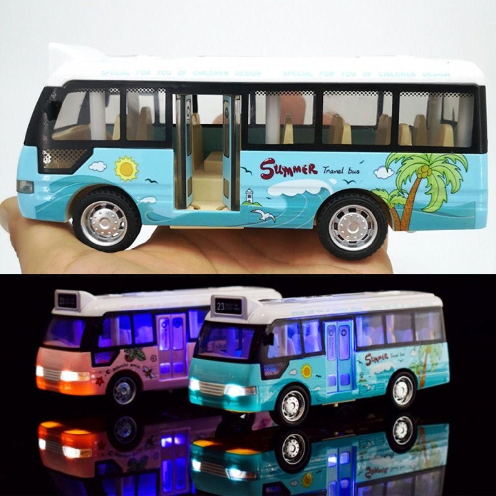 [Elegan] Model Bus Wisata, Paduan Mensimulasikan Model Mobil, Kendaraan Mainan Indah 4roda ABS Model Bis Mobil Untuk Hadiah Untuk Anak-Anak