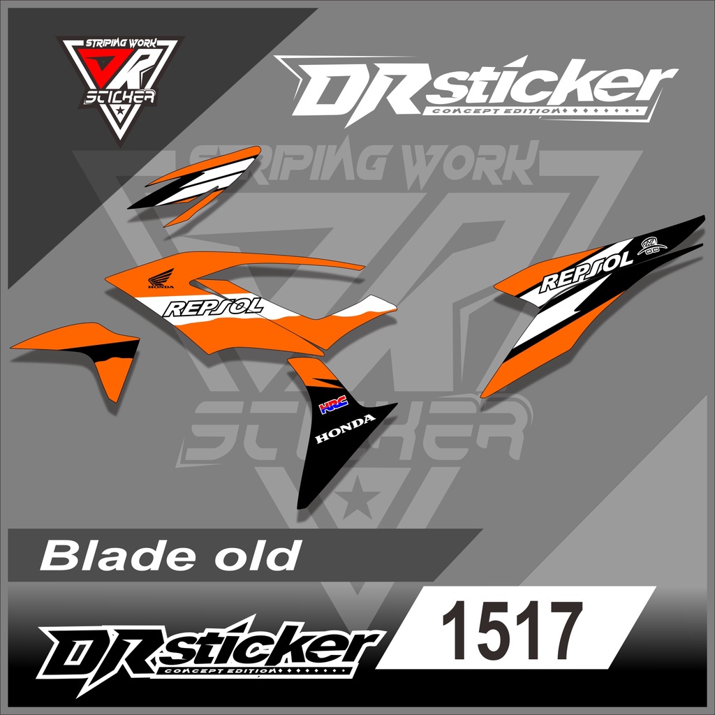 1517Sticker Striping Variasi BLADE OLD Semi Full repsol