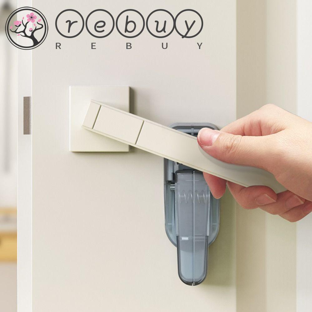 Rebuy Baby Safety Locks Adjustable Simple Double Buckle Door Lever Lock Anti-Jepit Tangan Anti Buka Kunci Pintu Peralatan Perlindungan Anak