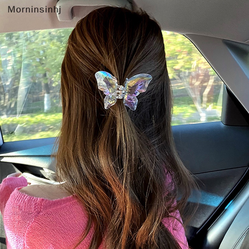 Mornin Lebih Besar Warna-Warni Butterfly Jaw Clip Hias Acrylic Butterfly Hair Claw Clip Hair Jaw Jepit Untuk Aksesoris Wanita2023 id