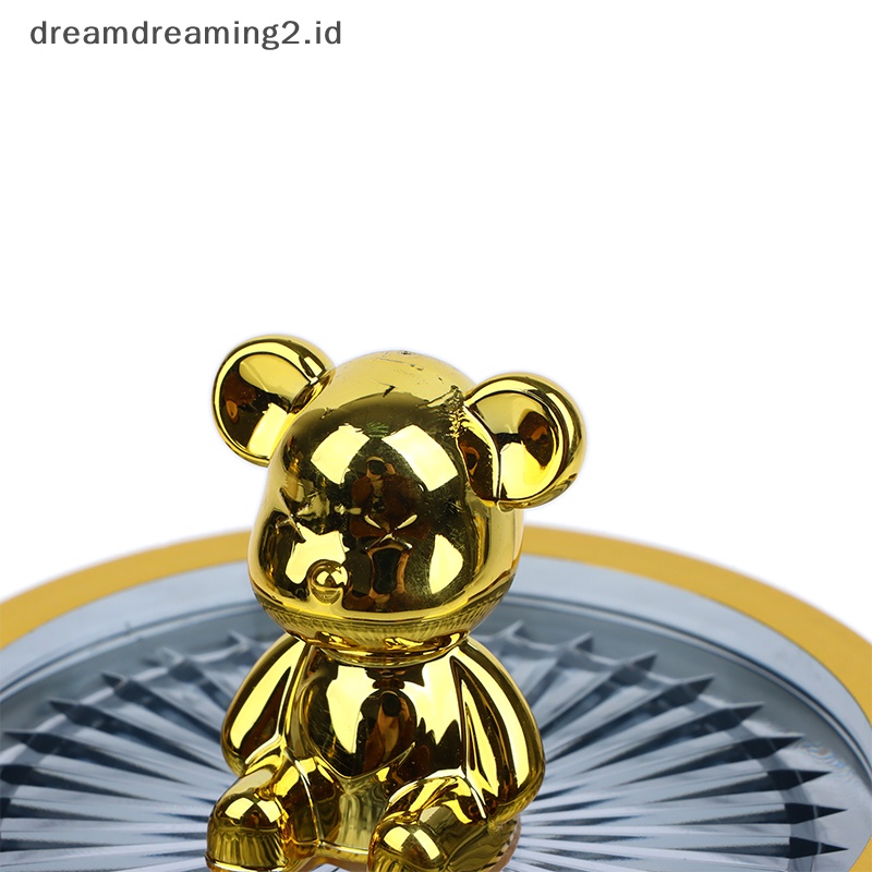 (drea) Beruang Lucu Bening Cotton Pad Dan Ear Bud Holder Acrylic Tempat Penyimpanan Kosmetik Toples //