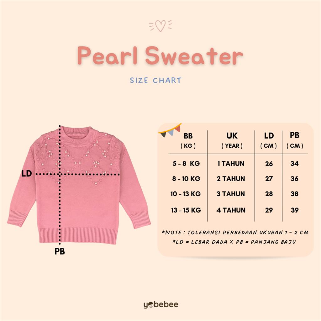 Pearl Sweater Knit Anak Perempuan Usia 1-4 Tahun Sweater Anak Lucu Jaket Rajut Anak Sweater Import Anak