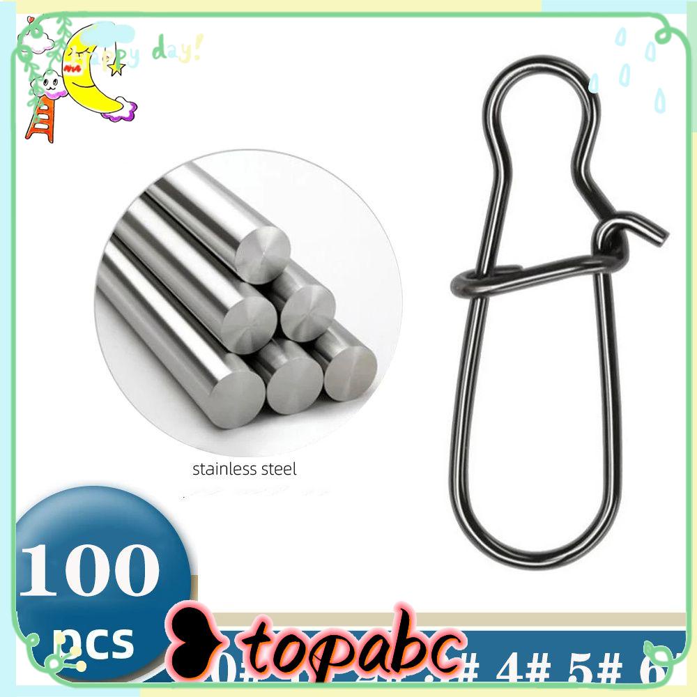 TOP 100pcs Pin Gesper Memancing Putar Longline Konektor Alat Luar Ruangan Klip Mata Terbuka