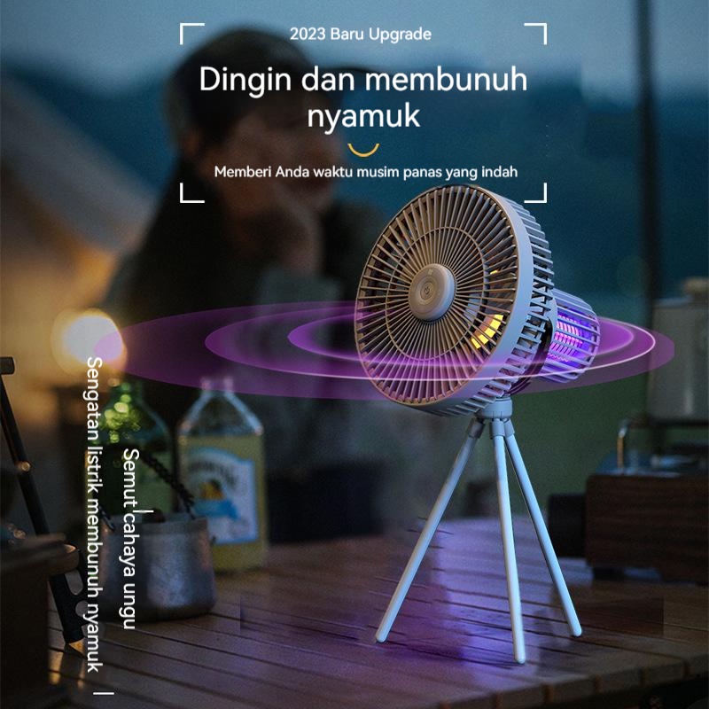 camping light nyamuk kipas isi ulang/Kipas Besar Lipat Powerbank Pembunuh Nyamuk 3in1/8000mah powerbank