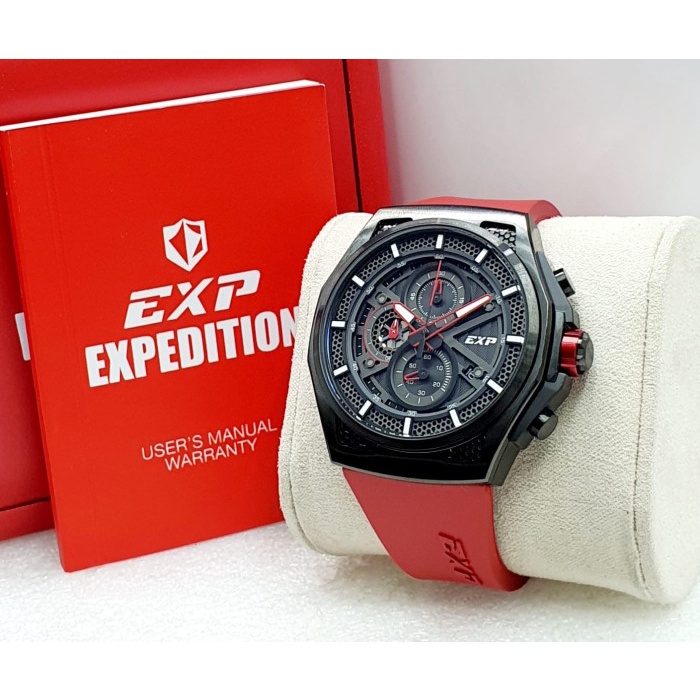 JAM TANGAN EXPEDITION PRIA EXP 6842 / 6842 ORIGINAL - RED BLACK