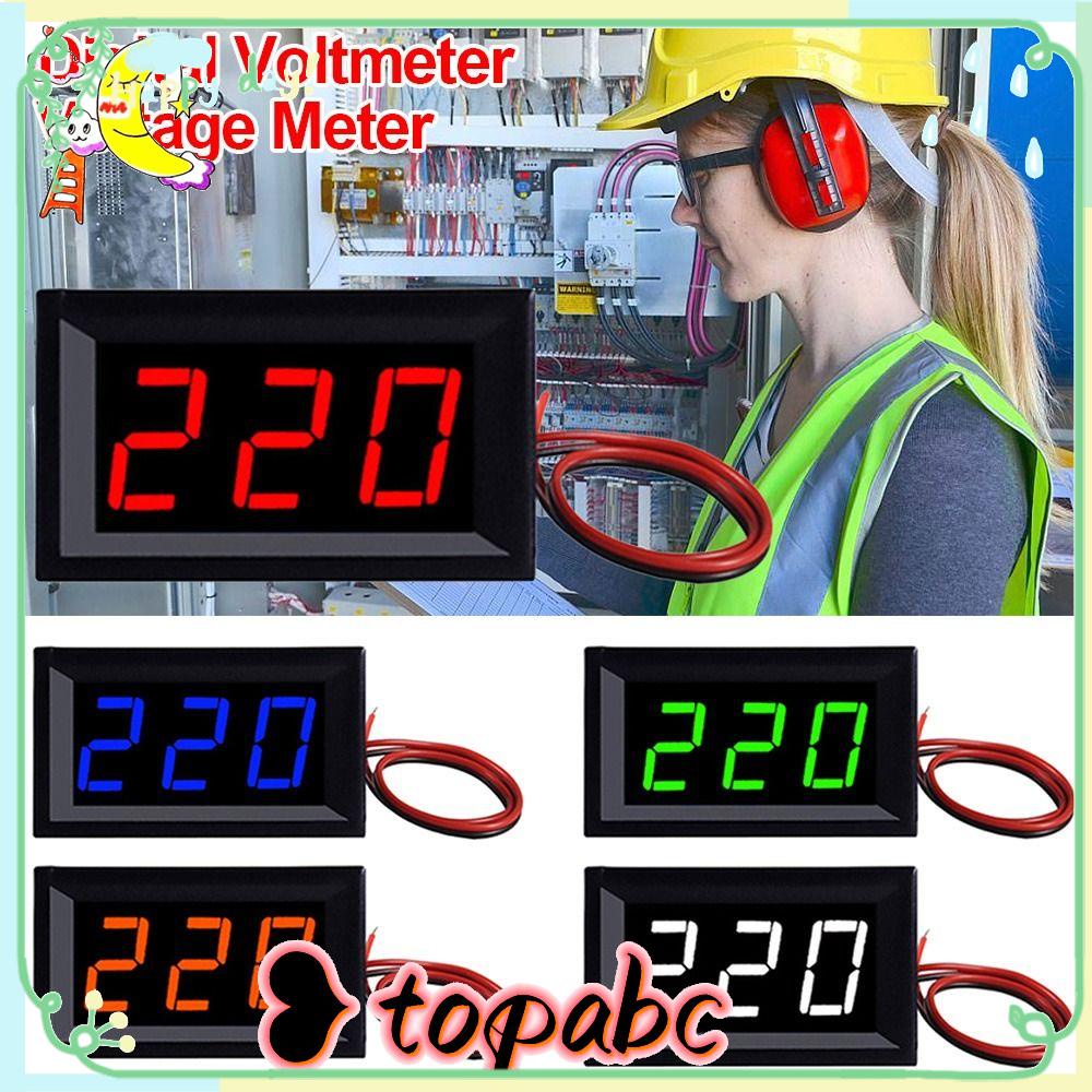 TOP Voltmeter Digital Pengukur Tegangan Merah Hijau Biru Display DIY 2kabel AC 70-500V