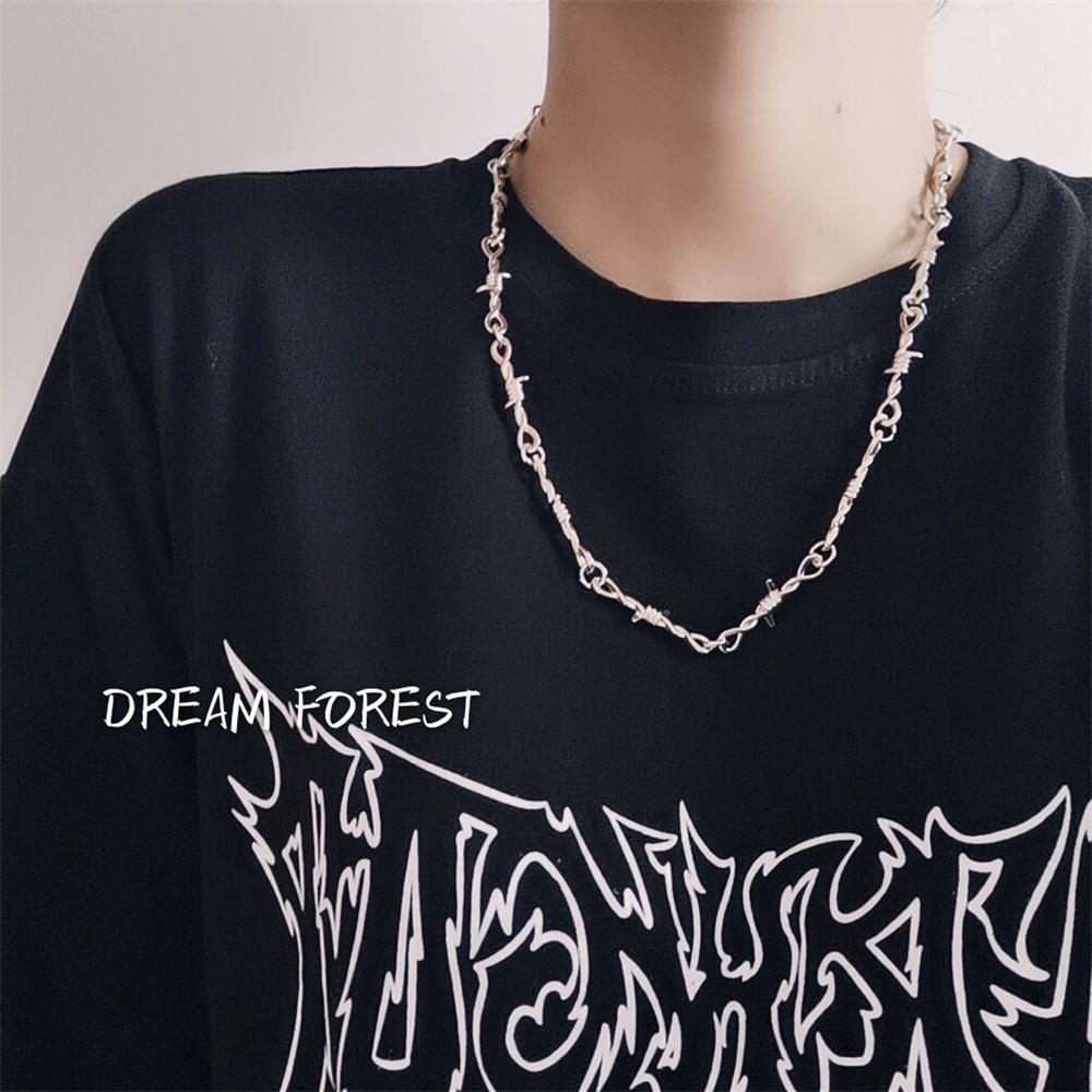 Nasional Trendi Hip Hop Street Wear Mangga Duri Kalung Ins Pria Wanita Gaya Yang Sama Hong Kong Gaya Gelap hiphop Keren