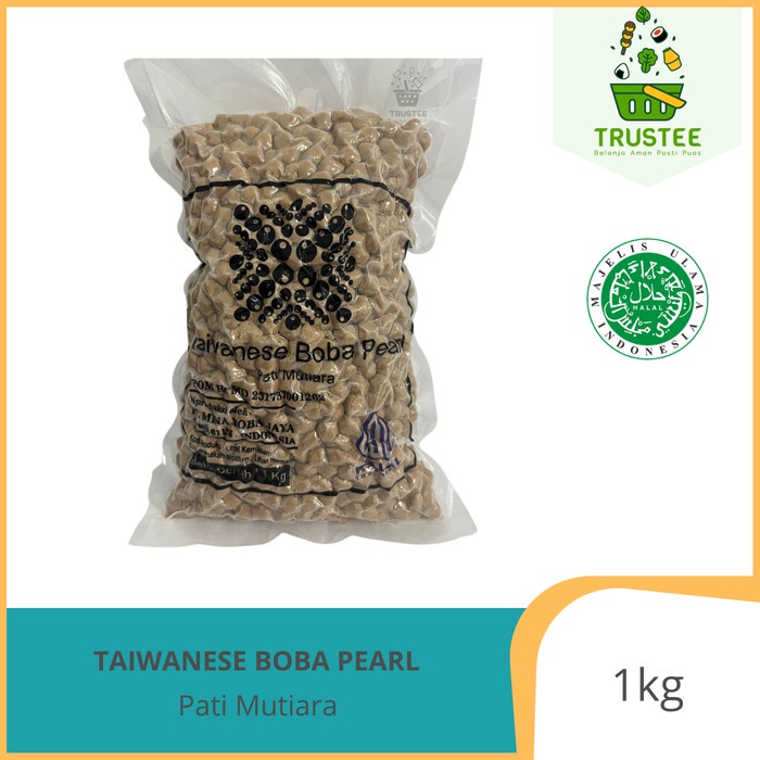 Taiwanese Boba Pearl 1 kg - Starch Balls Bubble Tea Tapioca Black Pear