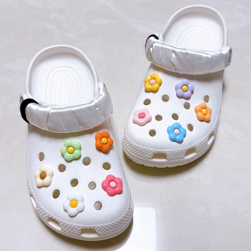 10 Pcs Baru Terang Eggflower Set Cros Jibitz Stiker Diy Shoe Accessorie Ins Shoe Decoration