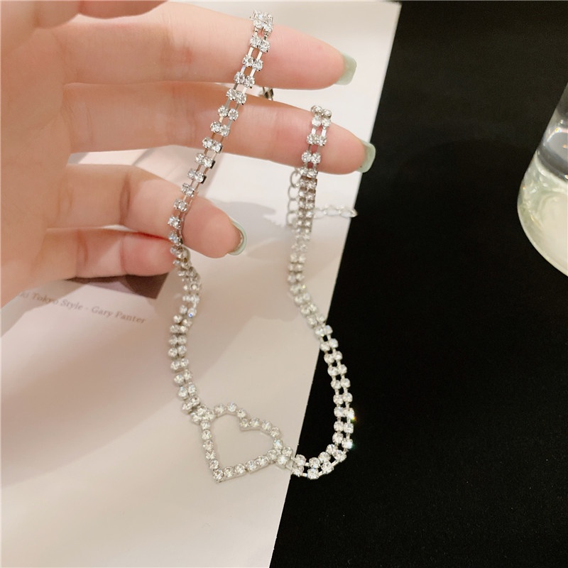 Kalung Cinta Sederhana Jepang Korea Perempuan Rantai Klavikula Temperamen Mahasiswa Leher Pendek Influencer Kerah Kalung Necklace