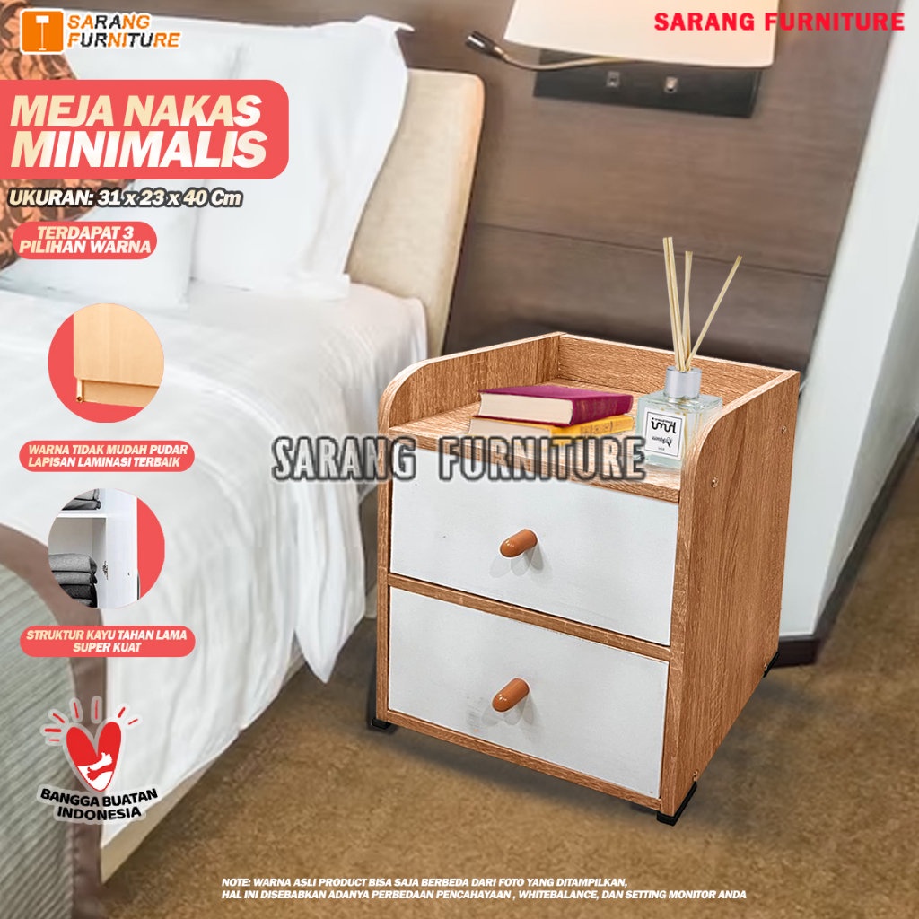 MEJA NAKAS 2 LACI KINGDOM MEJA NAKAS MINIMALIS MINI BEDSIDE TABLE MEJA KAMAR TIDUR MINIMALIS MEJA NAKAS PORTABLE