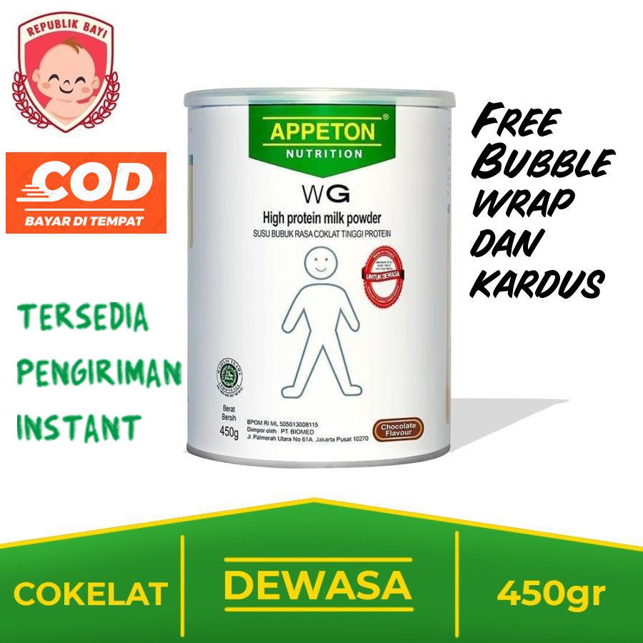 

Appeton Weight Gain Adult Coklat Cokelat 450gr 450 gr MURAH GRATIS PACKING BUBBLE DUS