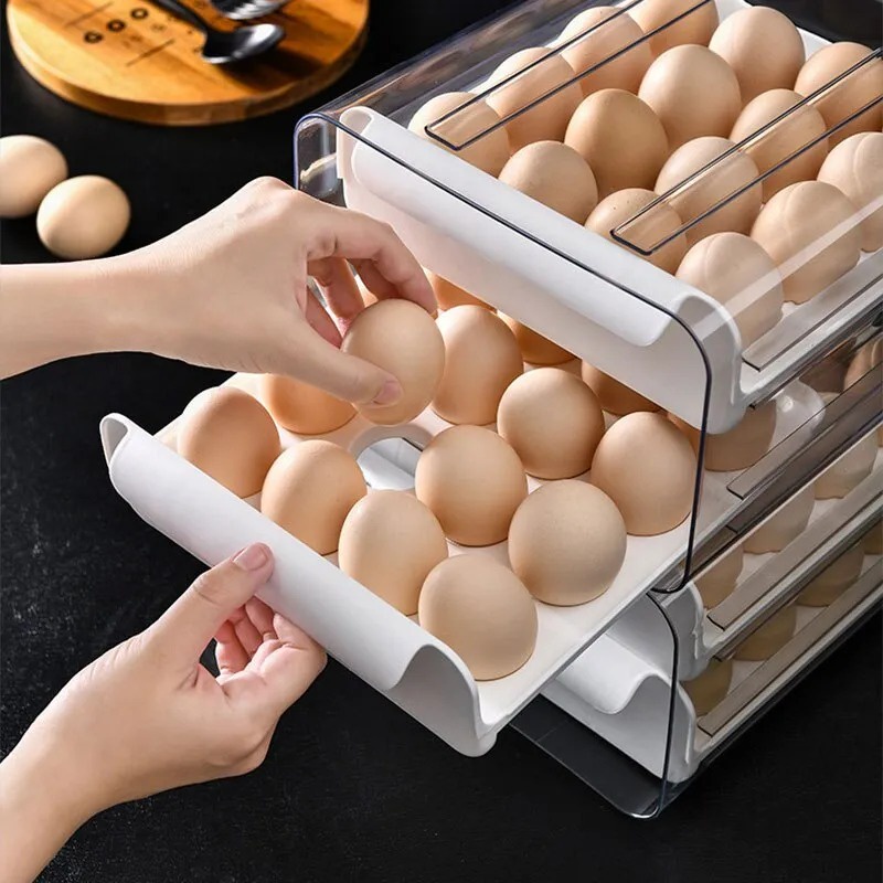 Egg Box Organizer 2 Tingkat Rak Kotak Penyimpanan Telur