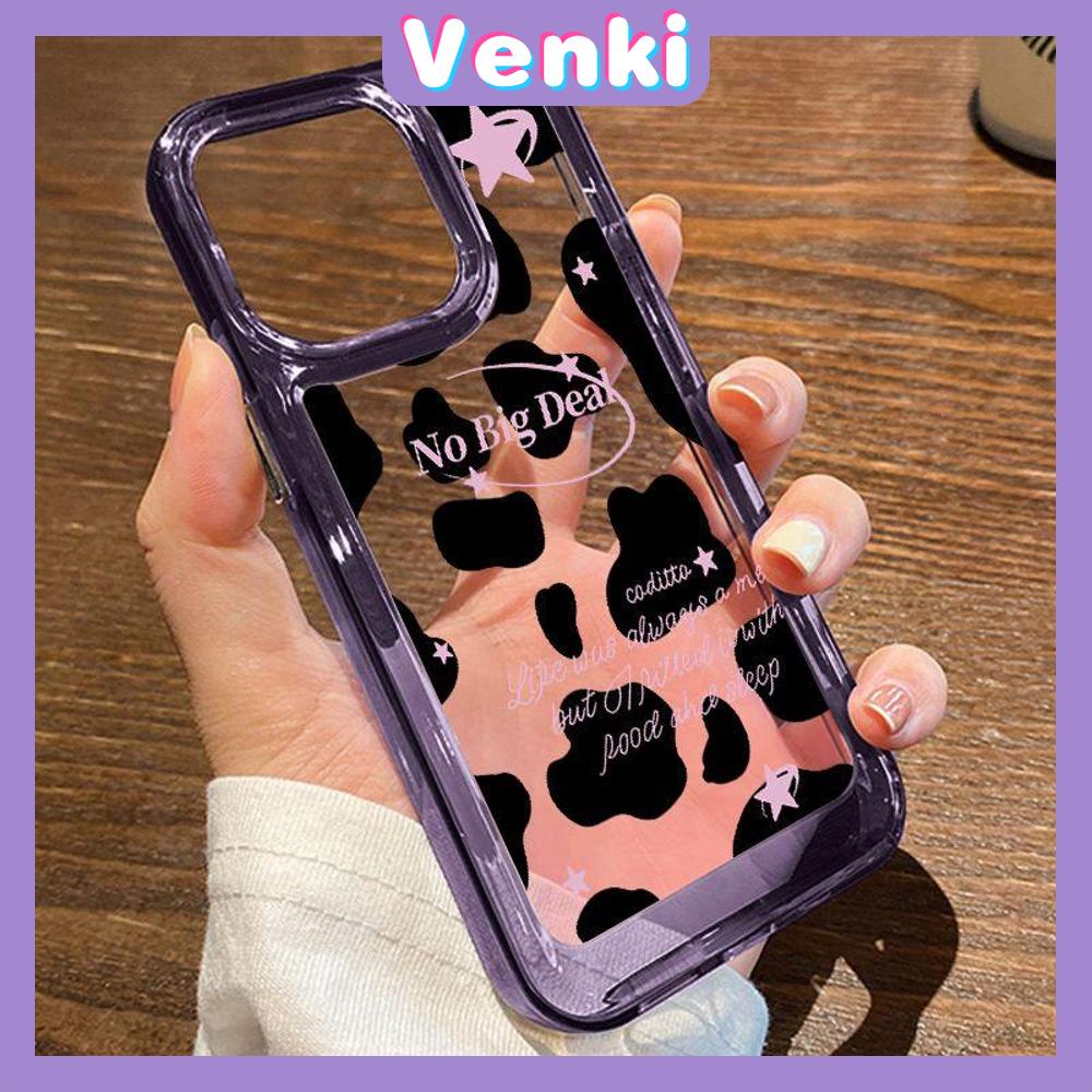 VENKI - Untuk iPhone 11 Case Clear Hard Space Phone Case Airbag Shockproof Protection Camera Simple Cute Strawberry Stars Kompatibel dengan iPhone 14 13 Pro Max iPhone 12 Pro Max XR