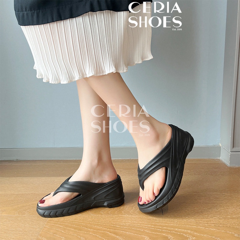 EVA Sandal JEPIT Wedges Platform Wanita Import Slipper Korean Super High Heels Bahan Karet Spons Ringan Tinggi 9 Cm Rubber Non-Slip Empuk Elastis BALANCE 809