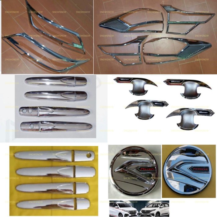 Paket Garnish Outer Handle Tank Rush Terios 2018 2022 GR SPORT Chrome - RUSH, KEYLESS