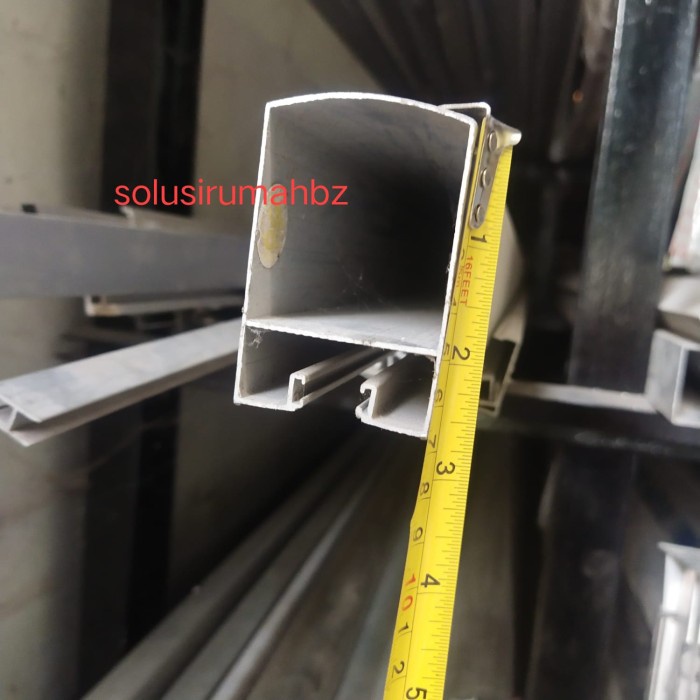 PER10CM POTONG ALUMINIUM SLIDING POLOS SILVER BESAR PANJANG BODY