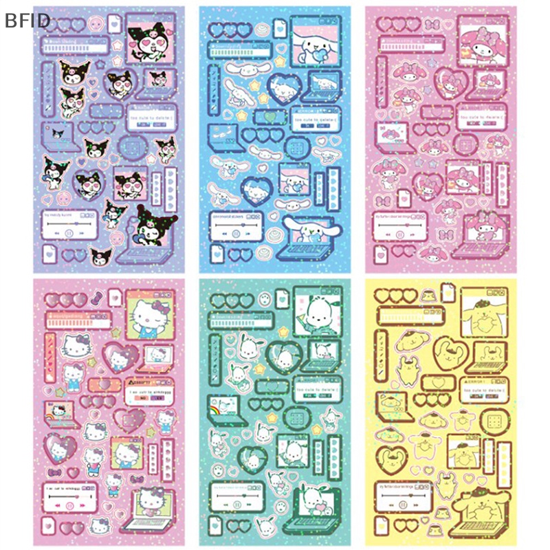 [BFID] Sanrio Sticker Cinnamoroll Kuromi My Melody Hello Kitty Pachacco Pompompurin Dekorasi Stiker Planner Diary Jepang [ID]