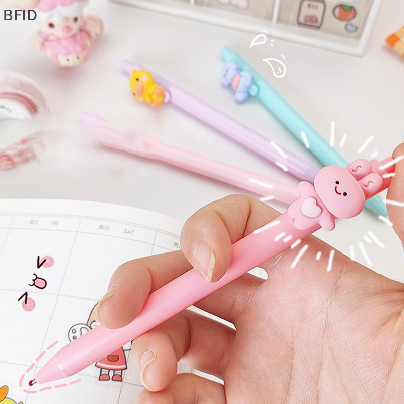 [BFID] Kartun Pena Netral Siswa Menulis Hitam Peluru Titik Ball Point Pulpen 0.5mm Girly Boneka Dekorasi Hadiah Sekolah Alat Kantor [ID]