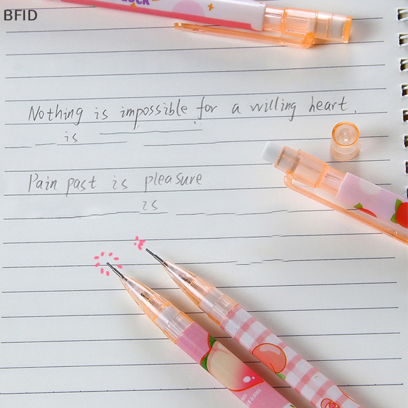 [BFID] 2pcs 0.5mm Cute Honey Peach Press Pensil Mekanik Otomatis Perlengkapan Kantor Sekolah Hadiah Alat Tulis Siswa [ID]