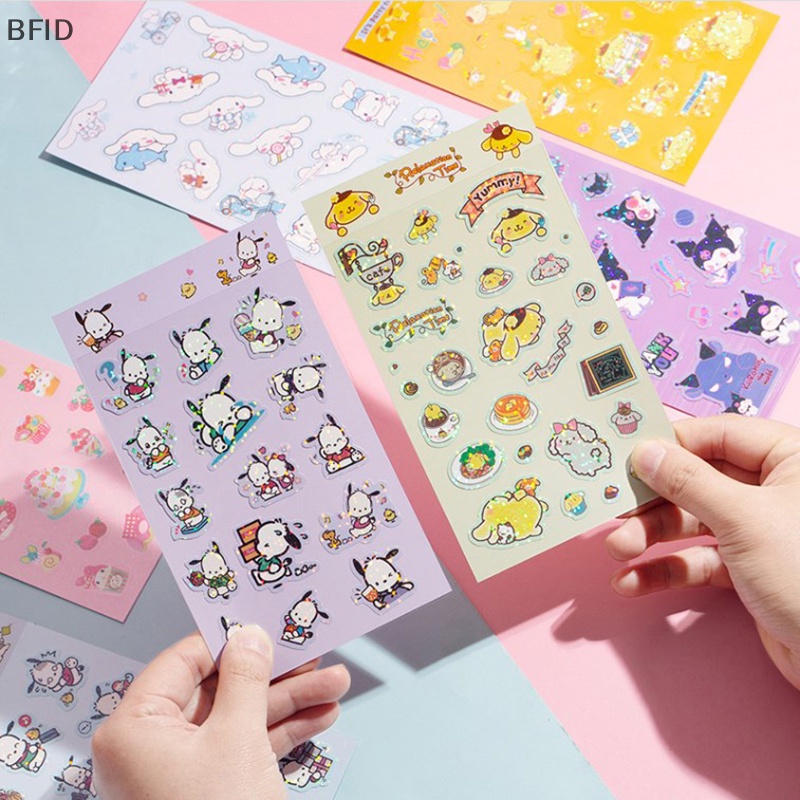 [BFID] 5pcs Sanrio Hello Kitty Kuromi Pachacco Goo Card Stiker Handbook Diary Hias DIY Alat Tulis Anime Kawaii Childrens Hadiah [ID]