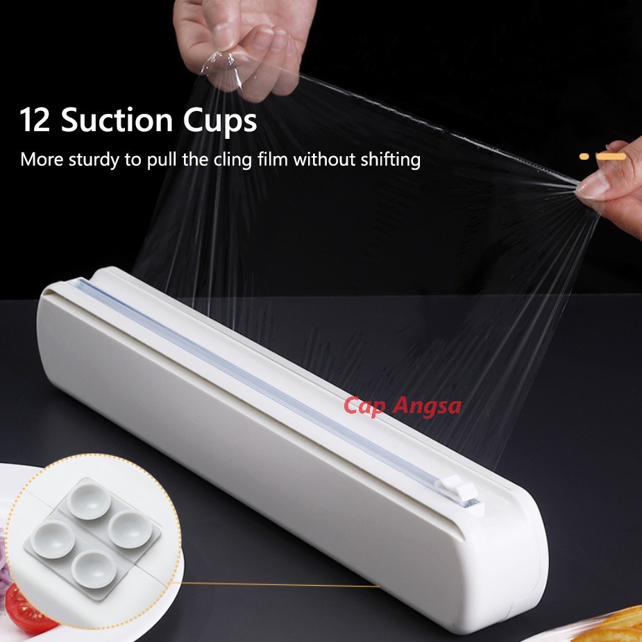 CLING WRAP DISPENSER PLASTIK FILM MAKANAN SLIDING CUTTER HOLDER FOOD WRAPPING ALUMUNIUM FOIL BAKING