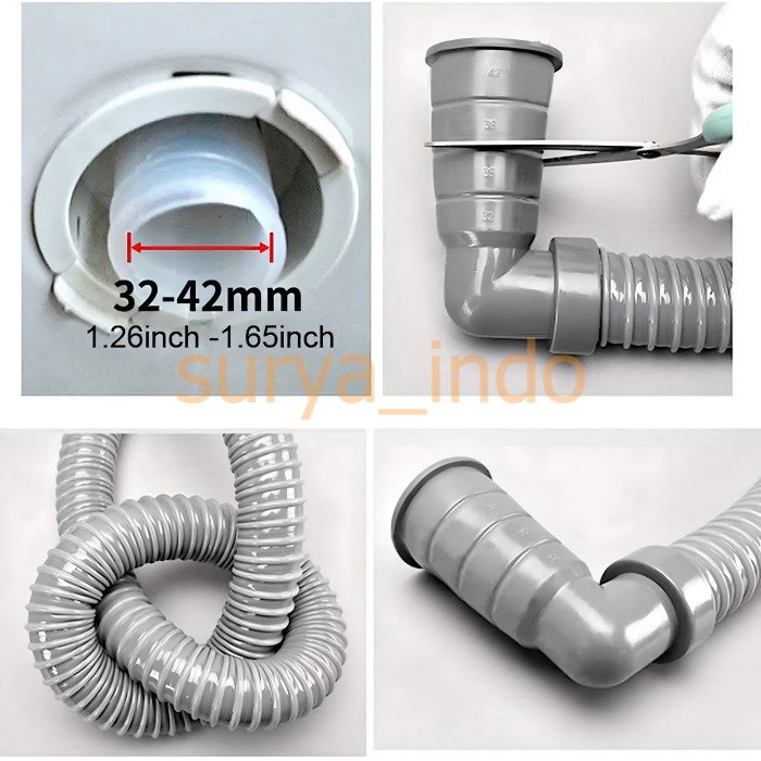 SELANG PEMBUANGAN MESIN CUCI 2 3 5 METER BENTUK L UNIVERSAL 1 2 TABUNG