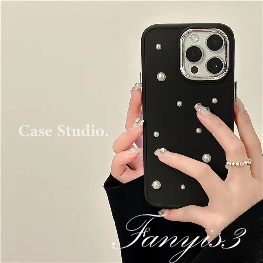 Compatible For iPhone 14 13 12 11 Pro Max X XR Xs Max 8 7 Plus Three-dimensional Pearl Phone Case Soft Protective Cover