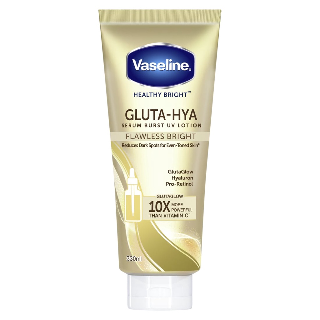 Buy Vaseline Gluta Hya Flawless Bright 330ml, Dewy Radiance 330ml and Overnight 330ml FREE Bag